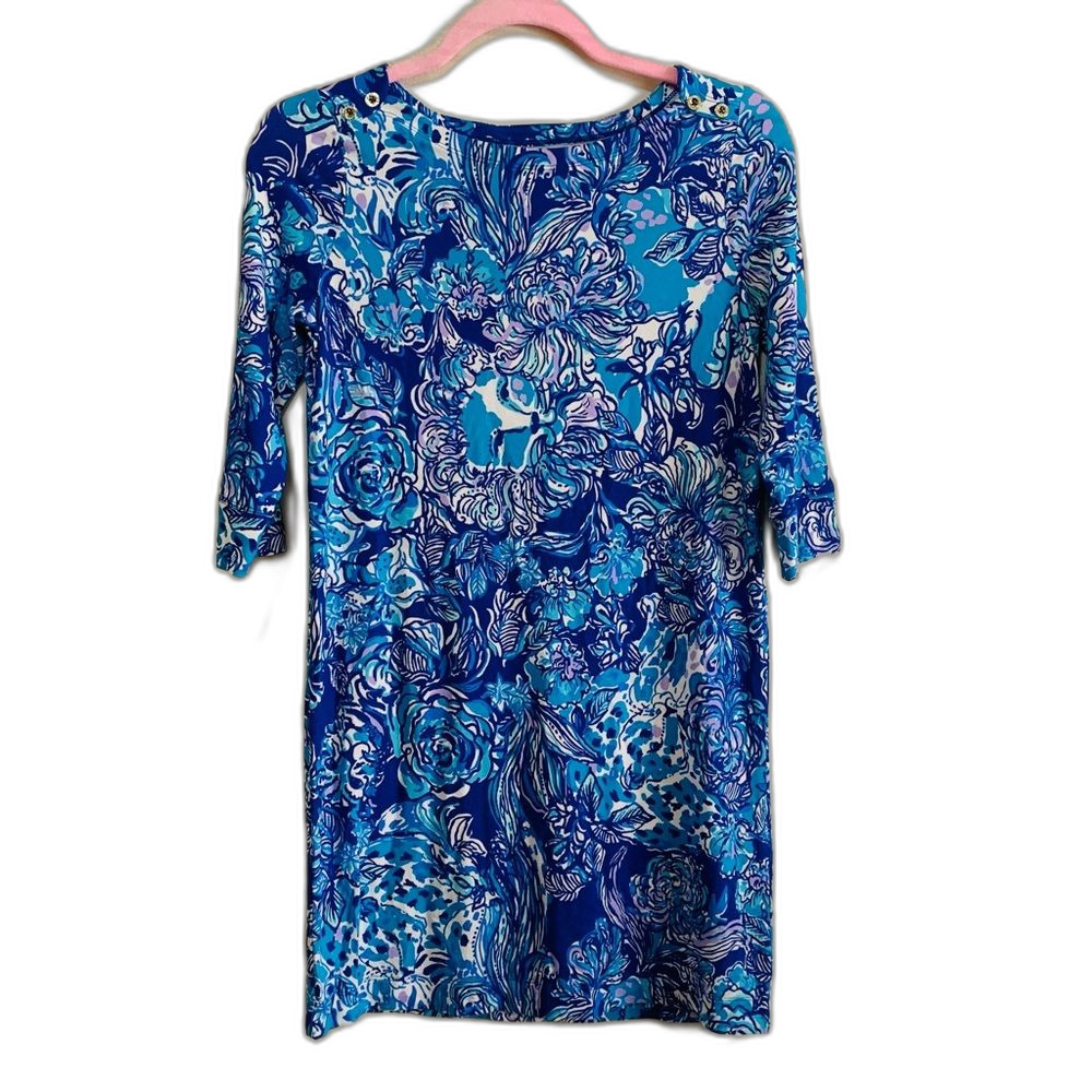Lilly Pulitzer Girls Mini Sophie Dress Blue and Pink Patterned